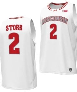 AJ Storr Jersey #2 Wisconsin Badgers By the Players Basketball 2023-24 White