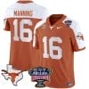 Arch Manning Jersey #16 Texas Longhorns Sugar Bowl Patch Vapor Football Orange Alternate