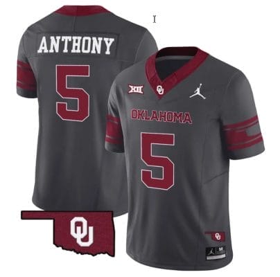 Andrel Anthony Jersey #5 Oklahoma Sooners Vapor Limited College Football Stitched Anthracite
