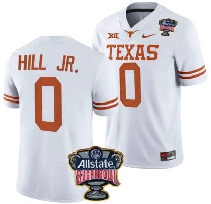 Anthony Hill Jr Jersey #0 Texas Longhorns Allstate Sugar Bowl Patch 2024 College Football White