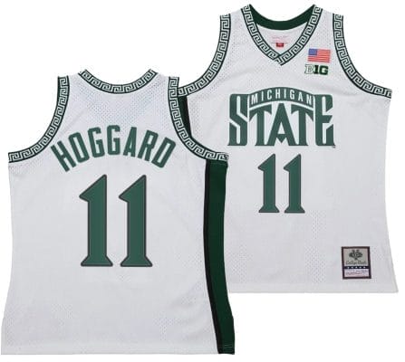AJ Hoggard Jersey #11 Michigan State Spartans 125th Basketball Anniversary 1999 Throwback White