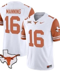 Arch Manning Jersey #16 Texas Longhorn Vapor Limited College Football Orange Sleeves