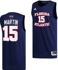 Alijah Martin Jersey #15 FAU Owls College Basketball Replica Navy