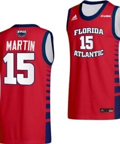Alijah Martin Jersey #15 FAU Owls College Basketball Replica Red