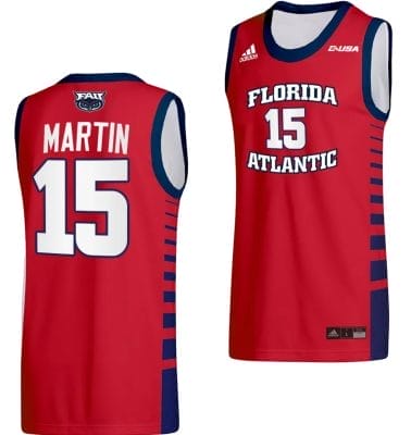Alijah Martin Jersey #15 FAU Owls College Basketball Replica Red