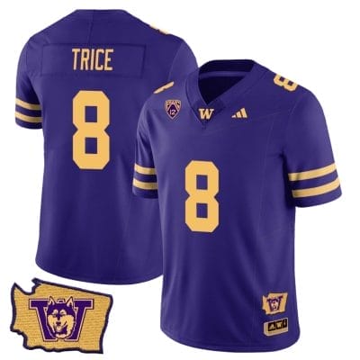 Bralen Trice Jersey #8 Washington Huskies Washington Map Patch Football Purple Gold 8 Bralen Trice Jersey #8 Washington Huskies Washington Map Patch Football Purple Gold