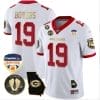 Brock Bowers Jersey #19 Georgia Bulldogs Vapor Limited Orange Bowl Patch White Gold Trim