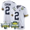 Blake Corum Jersey #2 Michigan Wolverines 2023 Big Ten Back to Back Champions Patch Stitched White 4 Blake Corum Jersey #2 Michigan Wolverines 2023 Big Ten Back to Back Champions Patch Stitched White