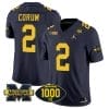 Blake Corum Jersey #2 Michigan Wolverines 1000 Wins Patch Vapor College Football Navy