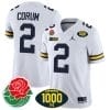 Blake Corum Jersey #2 Michigan Wolverines 1000 Wins & Rose Bowl Patch Special White