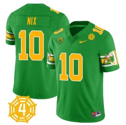 Bo Nix Jersey #10 Oregon Ducks Honor Spencer Webb Patch Football Green 8 Bo Nix Jersey #10 Oregon Ducks Honor Spencer Webb Patch Football Green