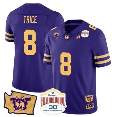 Bralen Trice Jersey #8 Washington Huskies Alamo Bowl Patch Football Purple Gold 8 Bralen Trice Jersey #8 Washington Huskies Alamo Bowl Patch Football Purple Gold