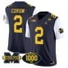 Blake Corum Jersey #2 Michigan Wolverines 1000 Wins Patch Vapor College Football White Sleeves