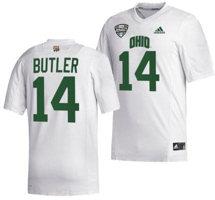 Bryce Butler Jersey #14 Ohio Bobcats College Football Uniform White 8 Bryce Butler Jersey #14 Ohio Bobcats College Football Uniform White
