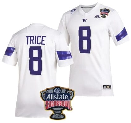 Bralen Trice Jersey #8 Washington Huskies Allstate Sugar Bowl Patch 2024 College Football White 8 Bralen Trice Jersey #8 Washington Huskies Allstate Sugar Bowl Patch 2024 College Football White