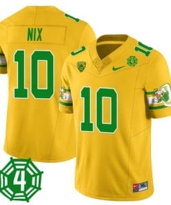 Bo Nix Jersey #10 Oregon Ducks Honor Spencer Webb Patch Football Yellow