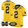 Blake Corum Jersey #2 Michigan Wolverines 1000 Wins Patch Vapor College Football Maize