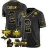 Blake Corum Jersey #2 Michigan Wolverines 2023 Big Ten Back to Back Champions Patch Stitched Black Gold