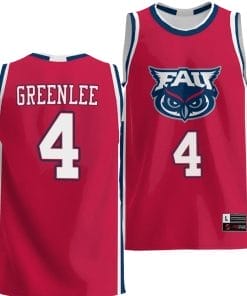 Bryan Greenlee Jersey #4 FAU Owls NIL College Basketball Lightweight Red