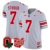 CJ Stroud Jersey #7 Ohio State Buckeyes College Football Stitched Logo Patch Gray 4 CJ Stroud Jersey #7 Ohio State Buckeyes College Football Stitched Logo Patch Gray