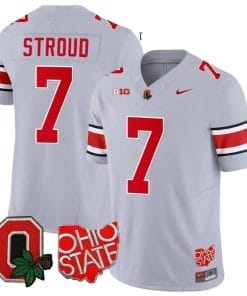 CJ Stroud Jersey #7 Ohio State Buckeyes College Football Stitched Logo Patch Gray