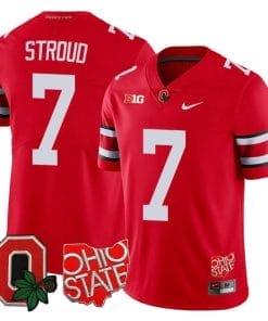 CJ Stroud Jersey #7 Ohio State Buckeyes College Football Stitched Logo Patch Scarlet