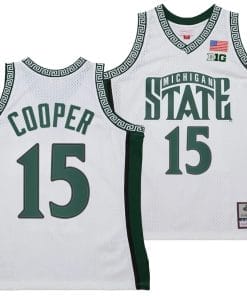 Carson Cooper Jersey #15 Michigan State Spartans 125th Basketball Anniversary 1999 Throwback White