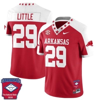 Cam Little Jersey #29 Arkansas Razorback Football Arkansas Patch Red Sleeves 10 Cam Little Jersey #29 Arkansas Razorback Football Arkansas Patch Red Sleeves
