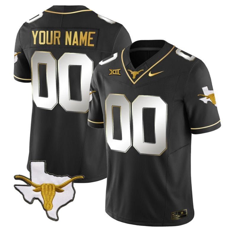 Custom Texas Longhorn Jersey Name and Number Gold Vapor Limited College Football Black Limited 1 Custom Texas Longhorn Jersey Name and Number Gold Vapor Limited College Football Black Limited