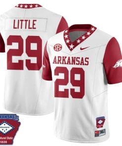 Cam Little Jersey #29 Arkansas Razorback Football Arkansas State Patch Red Sleeves All Stitched