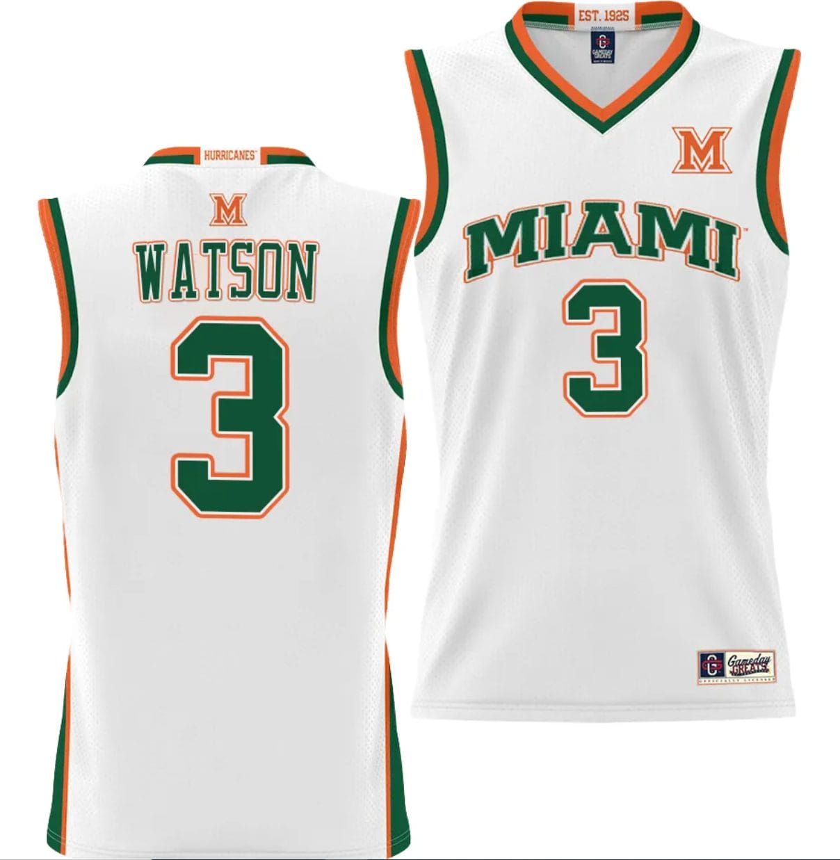 Christian Watson Jersey #3 Miami Hurricanes NIL College Basketball Lightweight White 1 Christian Watson Jersey #3 Miami Hurricanes NIL College Basketball Lightweight White