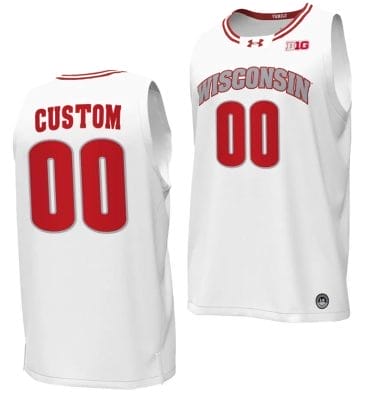 Custom Wisconsin Badgers Jersey Name and Number By the Players College Basketball 2023-24 White 8 Custom Wisconsin Badgers Jersey Name and Number By the Players College Basketball 2023-24 White