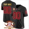 Custom Alabama Crimson Jersey Name and Number SEC Championship 2023 Patch Gold Football Black