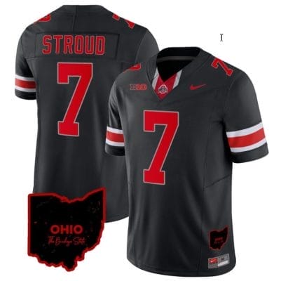 CJ Stroud Jersey #7 Ohio State Buckeyes College Football Stitched Vapor Limited Ohio Patch Black 8 CJ Stroud Jersey #7 Ohio State Buckeyes College Football Stitched Vapor Limited Ohio Patch Black