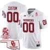Custom Oklahoma Sooners Jersey Name and Number 25th Anniversary Patch Football White