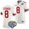 Cade Stover Jersey #8 Ohio State Buckeyes Cotton Bowl Patch 2023 Football White