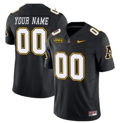 Custom Appalachian State Mountaineers Jersey Name and Number Vapor Limited College Football Black