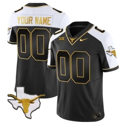 Custom Texas Longhorn Jersey Name and Number Gold Vapor Limited College Football Alternate