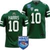 CJ Harris Jersey #10 Ohio Bobcats 2023 Myrtle Beach Bowl Patch College Football Green
