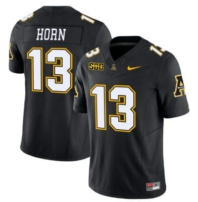 Christan Horn Jersey #13 Appalachian State Mountaineers Vapor Limited College Football Black