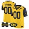 Custom Michigan Wolverines Jersey Name and Number 1000 Wins Patch Vapor Limited Football Navy Sleeves 4 Custom Michigan Wolverines Jersey Name and Number 1000 Wins Patch Vapor Limited Football Navy Sleeves