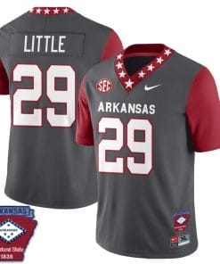 Cam Little Jersey #29 Arkansas Razorback Football Arkansas State Patch Red Sleeves