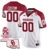 Custom Oklahoma Sooners Jersey Name and Number 25th Anniversary Patch Football Alternate White 5 Custom Oklahoma Sooners Jersey Name and Number 25th Anniversary Patch Football Alternate White