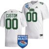 Custom Ohio Bobcats Jersey Name and Number 2023 Myrtle Beach Bowl Patch MVP White