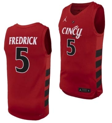 CJ Fredrick Jersey #5 Cincinnati Bearcats College Basketball Replica 2023-24 Red