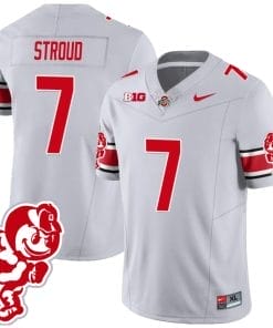 CJ Stroud Jersey #7 Ohio State Buckeyes Football 2023 Stitched Brutus Buckeye Patch Gray