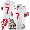CJ Stroud Jersey #7 Ohio State Buckeyes Football Stitched Brutus Buckeye Patch White 4 CJ Stroud Jersey #7 Ohio State Buckeyes Football Stitched Brutus Buckeye Patch White