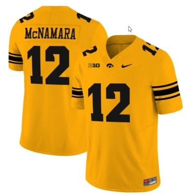 Cade McNamara Jersey #12 Iowa Hawkeyes Vapor Limited College Football Gold