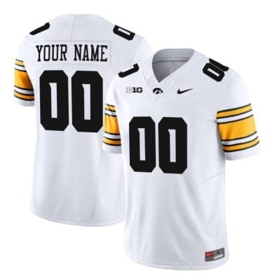 Custom Iowa Hawkeyes Jersey Name and Number Vapor Limited Football White