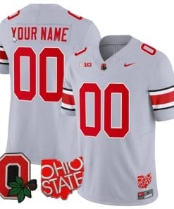 Custom Ohio State Jersey Name and Number College Football Stitched Logo Patch Gray